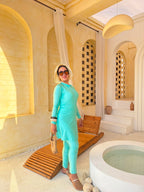 Elegant Zip-Front Burkini with Skirt – Mint Green